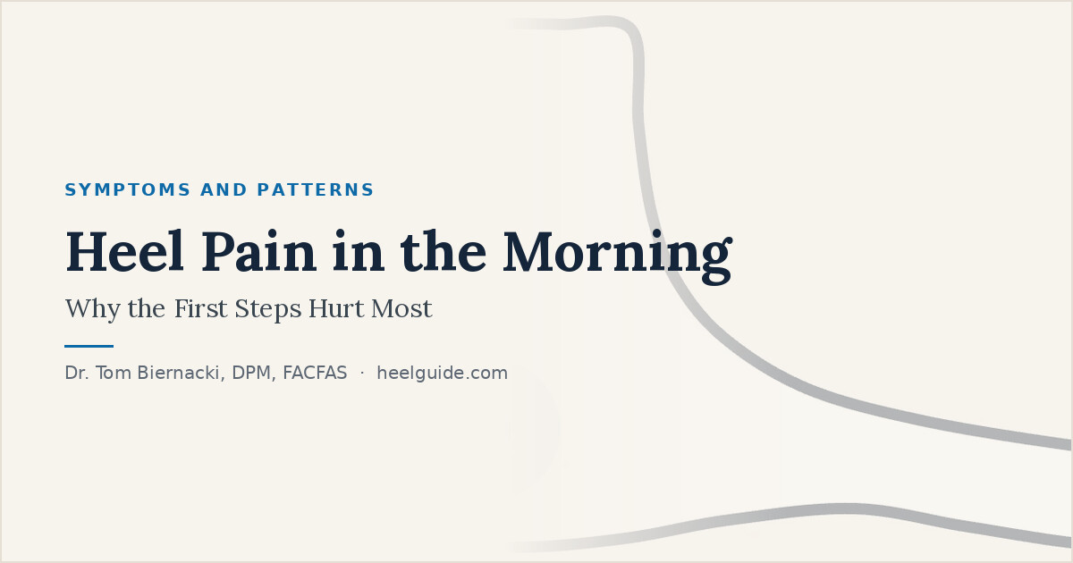 Heel Guide share card: Heel Pain in the Morning: Why the First Steps Hurt Most
